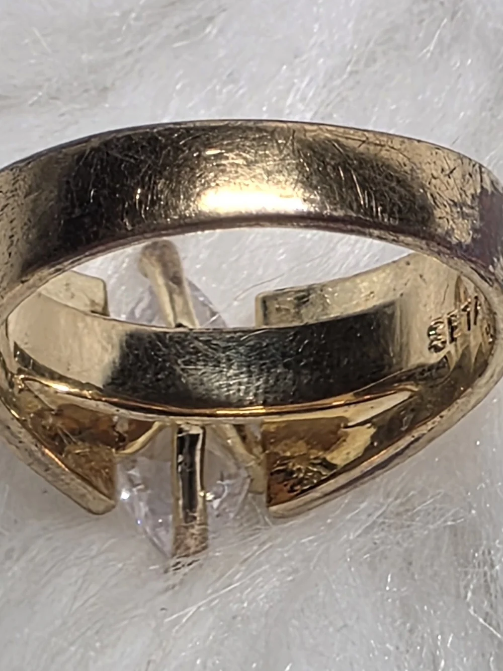 Gold Marquise-Cut Clear Stone Ring - Classic Gold Fashion Ring